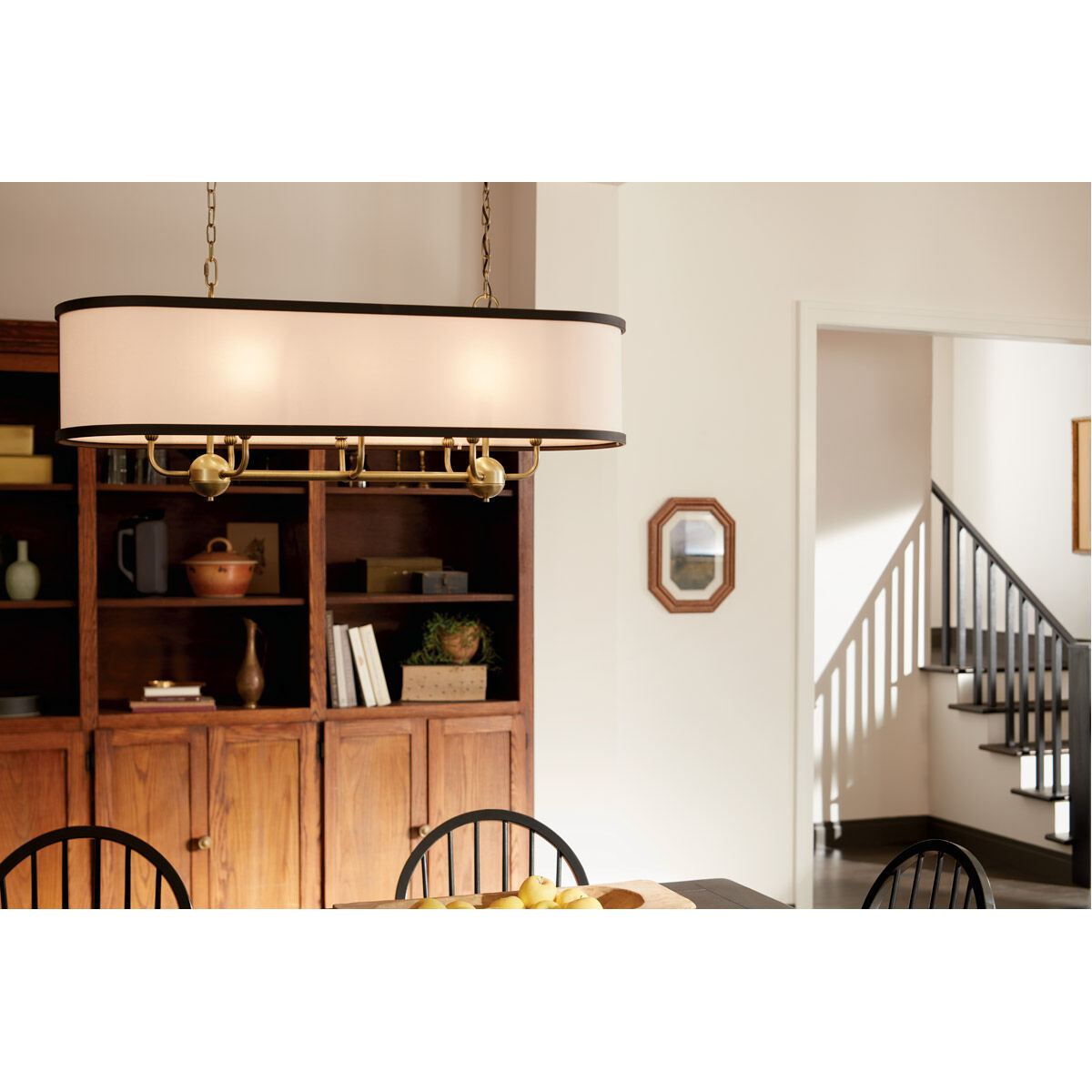 Homestead Heddle 8 Light 13 inch Natural Brass Chandelier Linear Ceiling Light